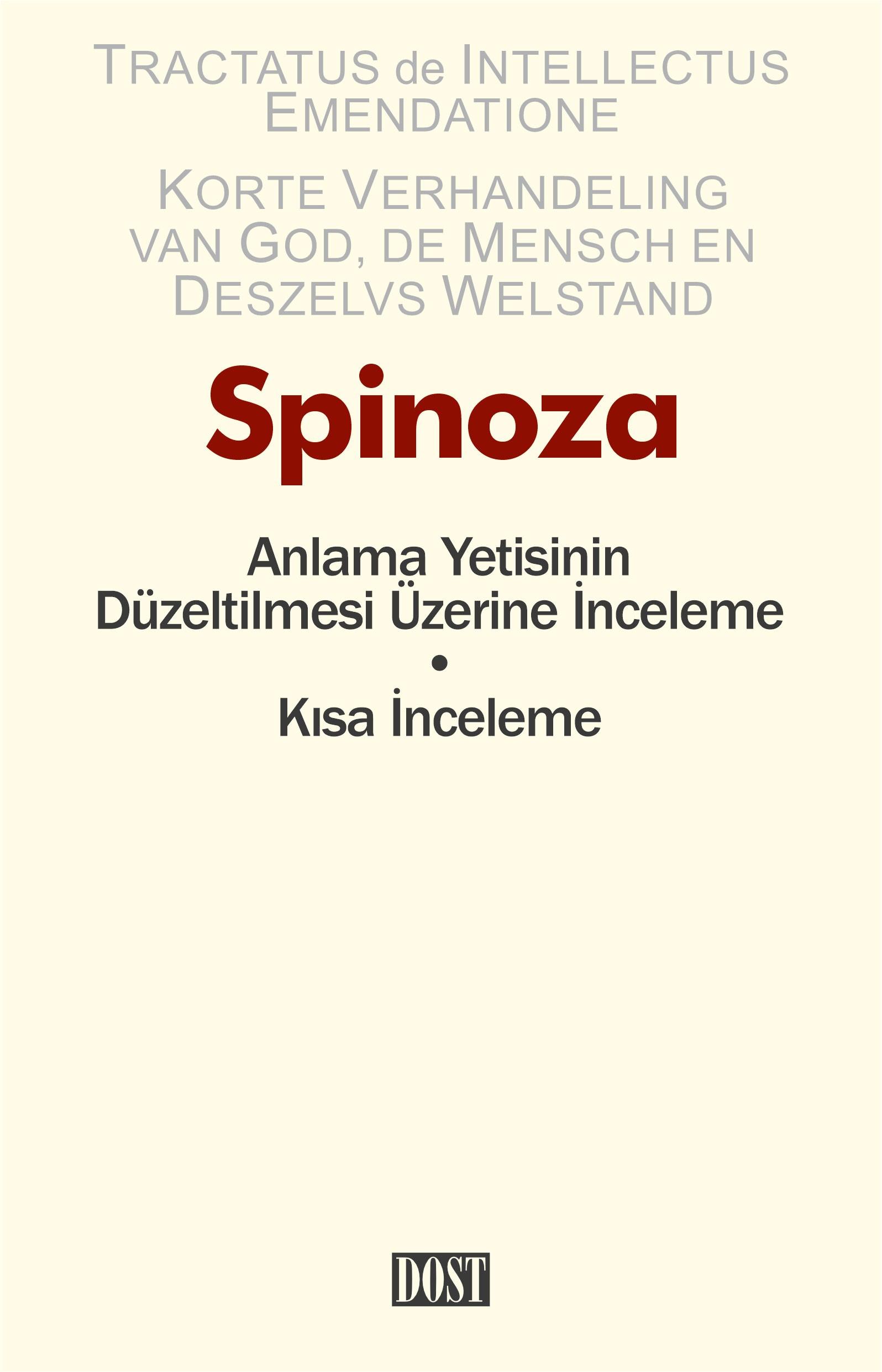 Spinoza Anlama Yetisinin Düzeltilmesi Üzerine İnceleme Kısa İnceleme